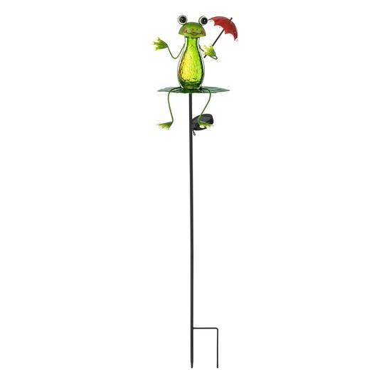 Glitzhome® 39" Solar Lighted Frog Garden Stake
